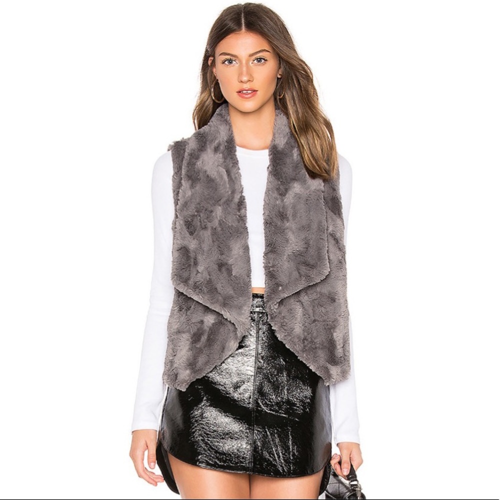 Gray Faux Fur Vest